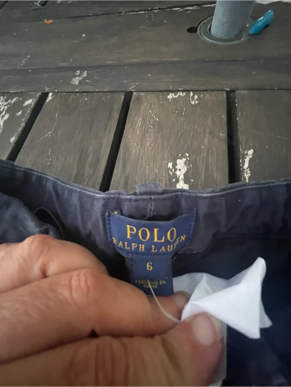 Ralph Lauren Girls Navy Chino Pants In Size 6 Adjustable Waist